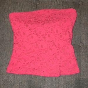 Silence + Noise pink embroidered tube top